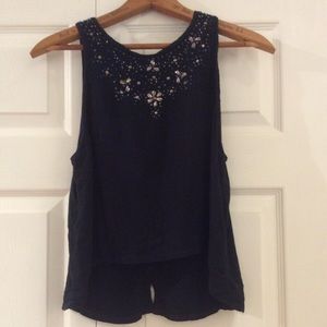 Navy blue crop top